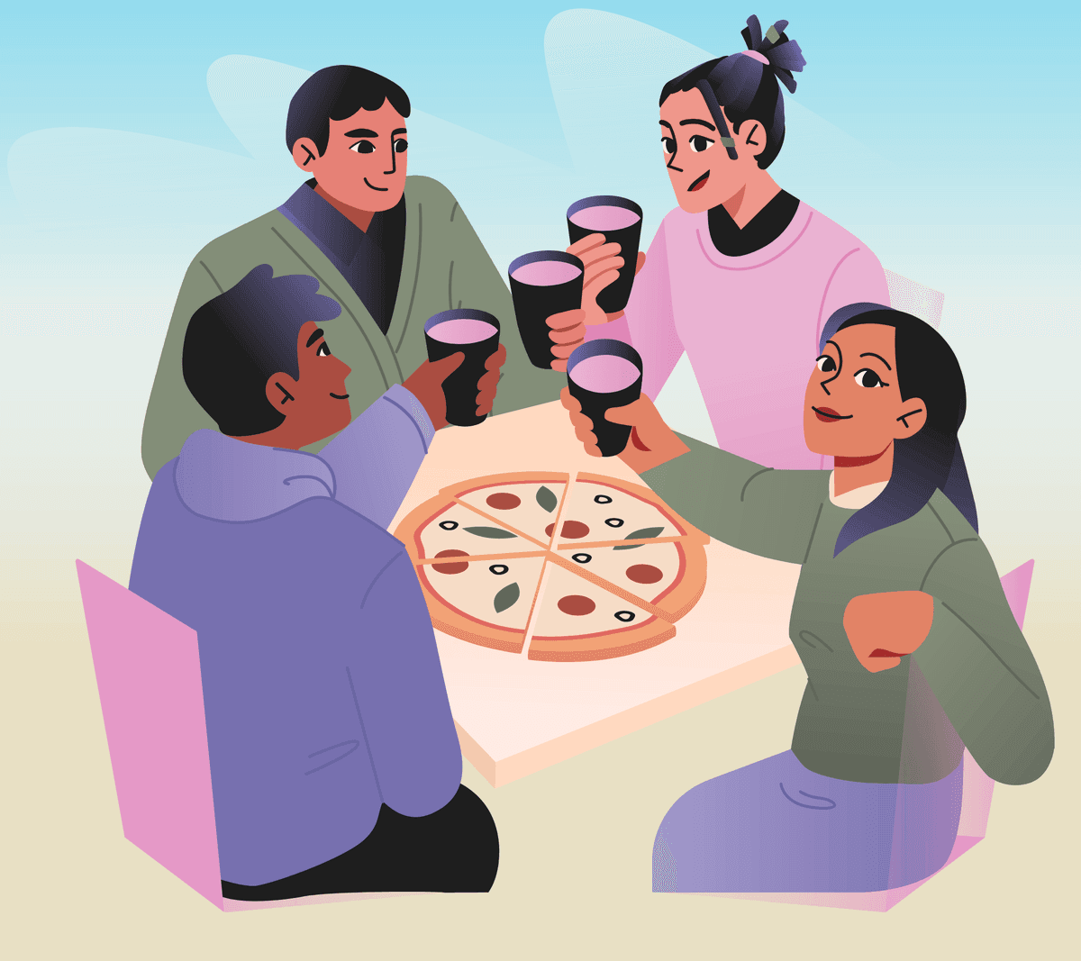 friends sharing a meal